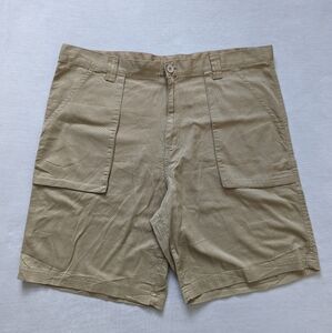 Roots vintage cotton cargo shorts tan color men's 34